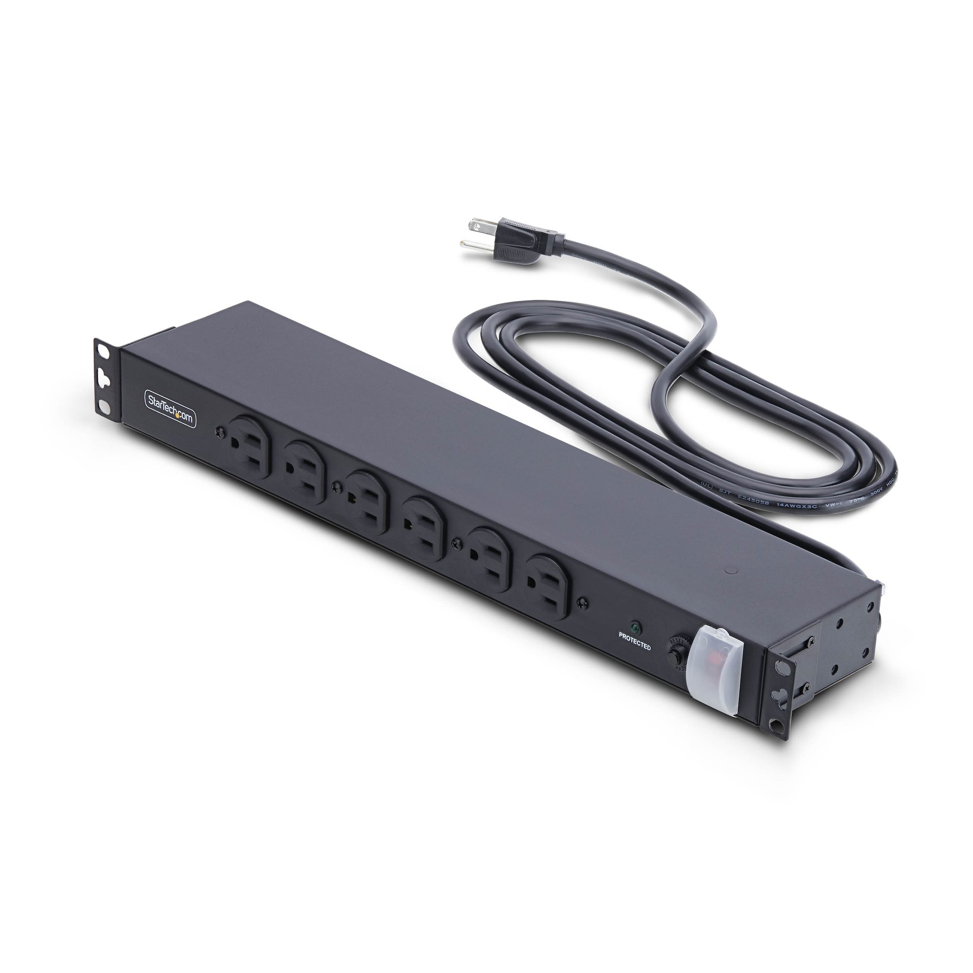 StarTech.com 14-Outlet Rackmount PDU, 1U Server Power Strip with 6x Front and 8x Rear Ports, 1415B8H-RACK-PDU-SP
