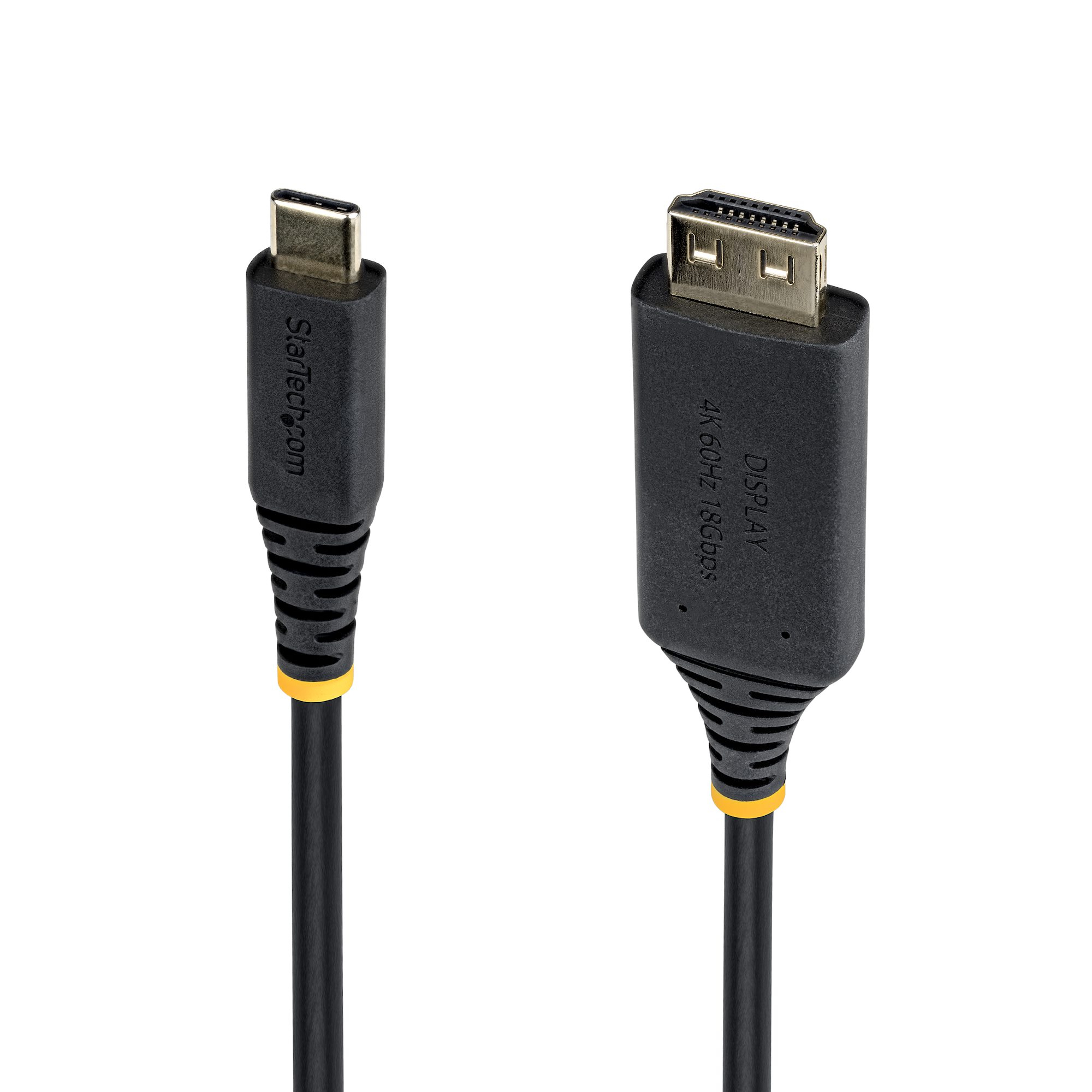 StarTech.com USB C to HDMI Adapter Cable 15ft, Gripping Connector, 4K 60Hz, Thunderbolt Compatible, 15F-USBC-HDMI-4K60-G