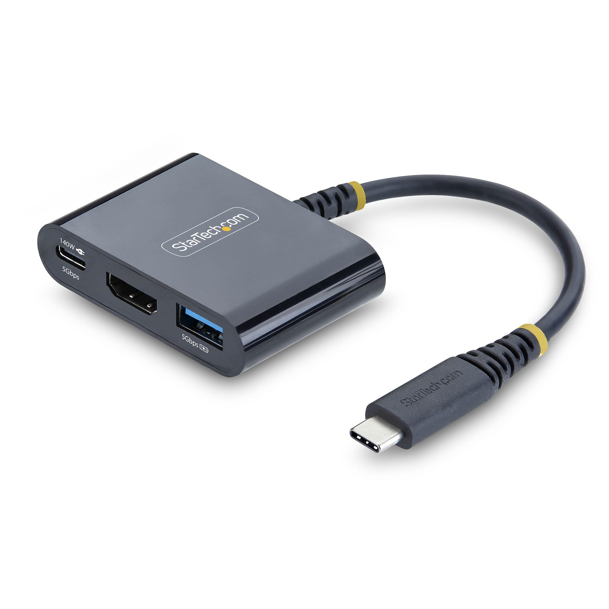 StarTech.com USB-C to HDMI Multiport Adapter with 140W PD Charging, 4K 60Hz USB 5Gbps Hub, Mini 168B-USBC-MULTIPORT