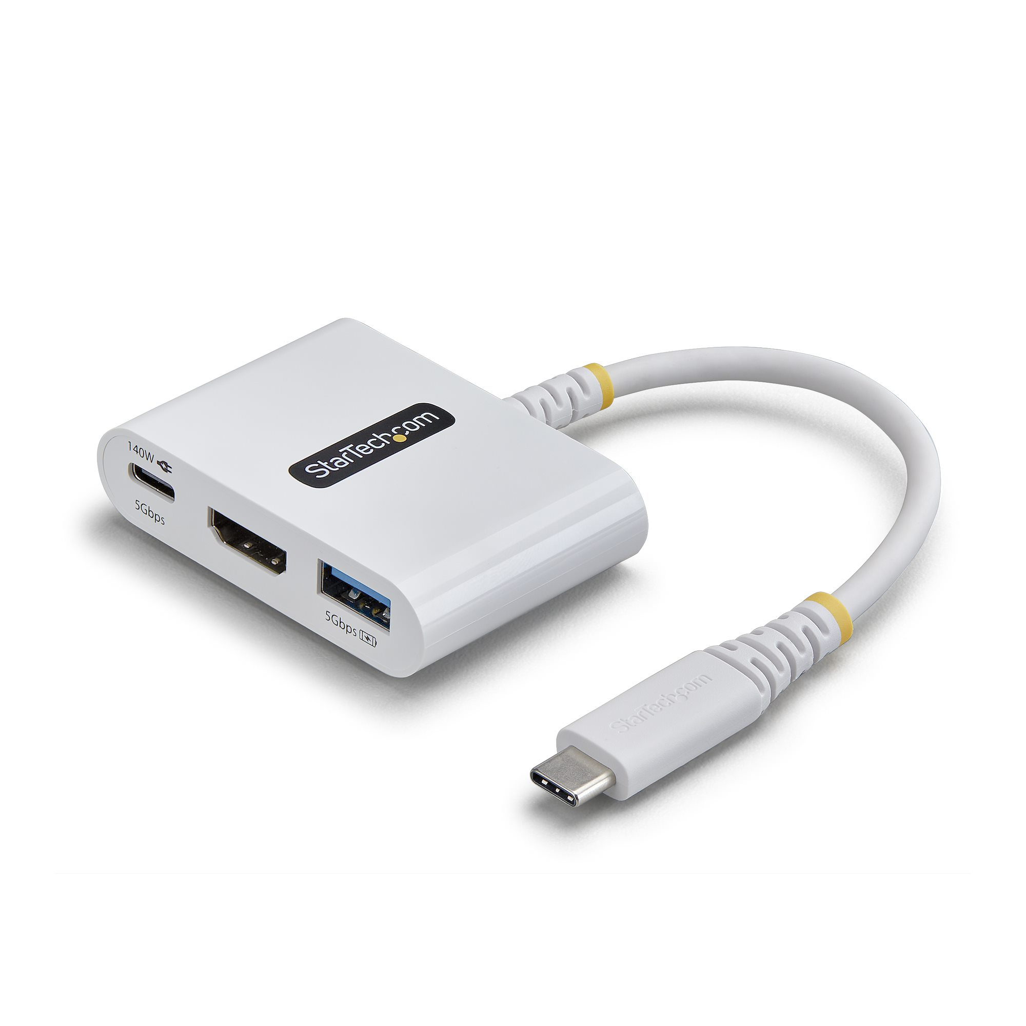 StarTech.com USB-C to HDMI Multiport Adapter with 140W PD Charging, 4K 60Hz USB 5Gbps Hub, Mini 168W-USBC-MULTIPORT