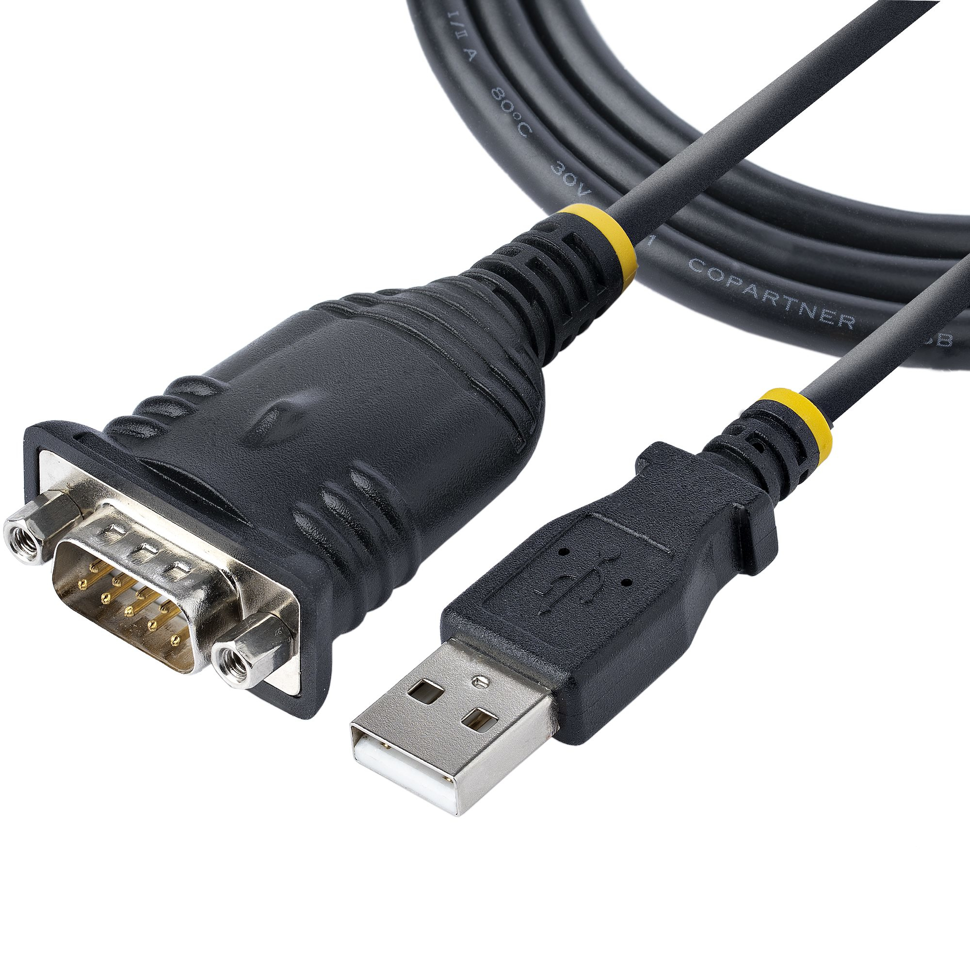 StarTech.com 3ft (1m) USB to Serial Cable, DB9 Male RS232 Converter, Prolific IC, Adapter for 1P3FP-USB-SERIAL