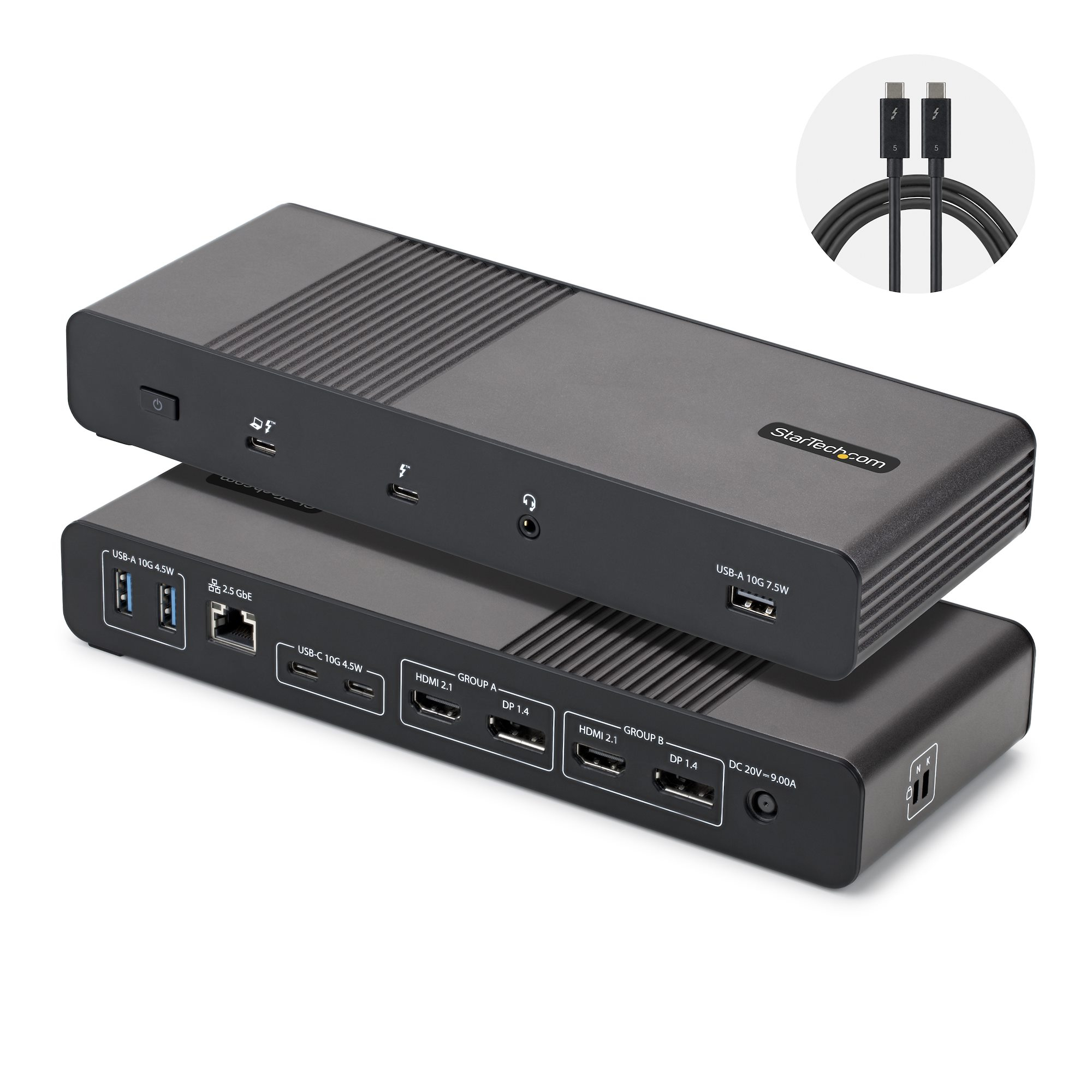 StarTech.com Thunderbolt 5 Universal Docking Station for Mac & Windows with Quad Monitors, 140W 206N-TB5USB4DOCK
