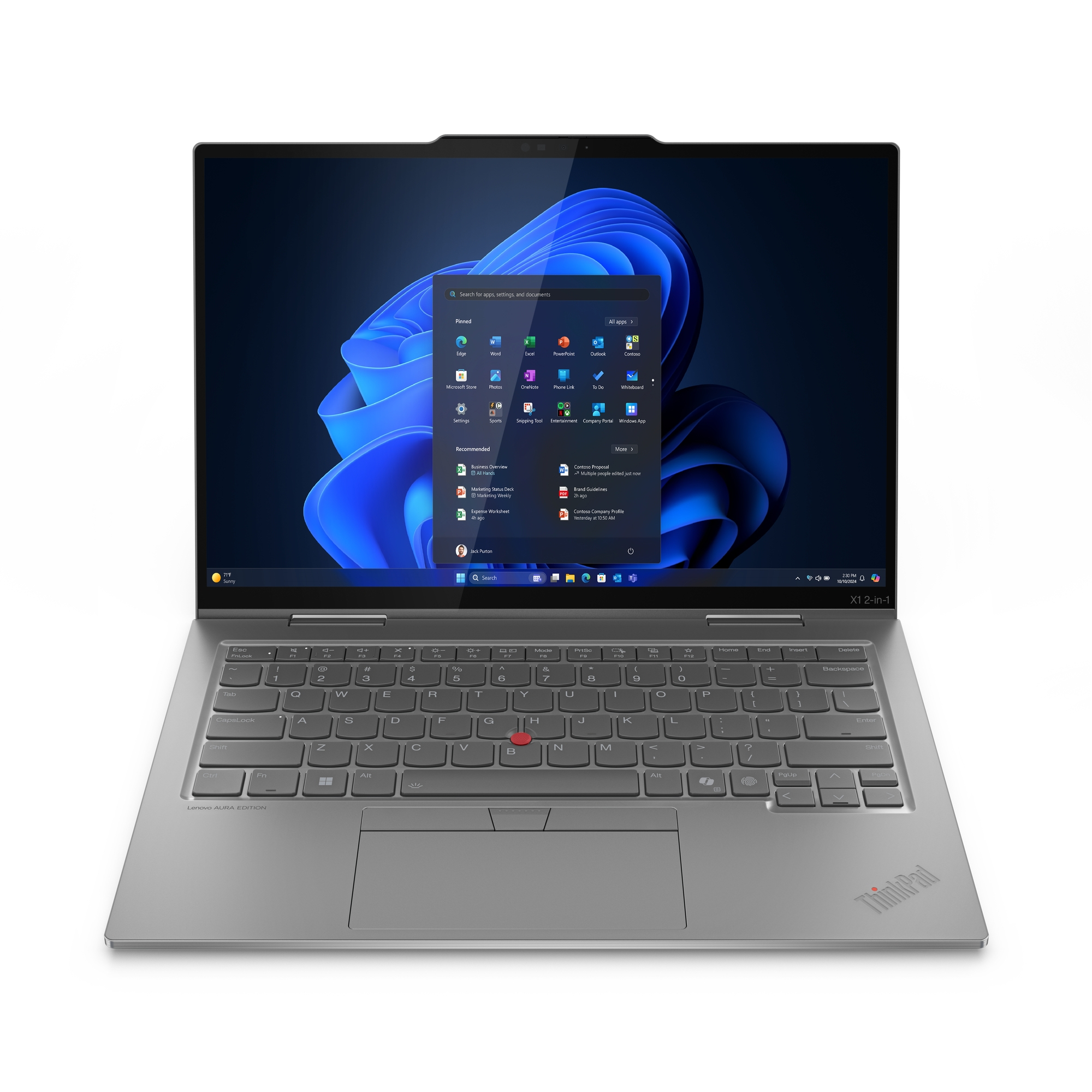 Lenovo ThinkPad X1 2-in-1 Gen 10 Aura Edition Copilot+ PC Intel Core Ultra 7 258V Hybrid 35.6 cm 21NU0035US